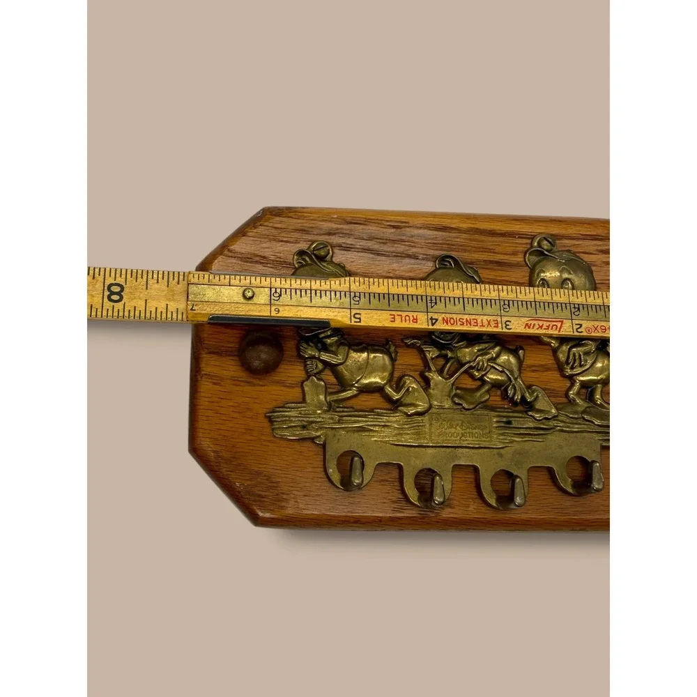 Vintage Walt Disney Productions Huey Dewey Louie 4 Hook Wood Key Holder Rack